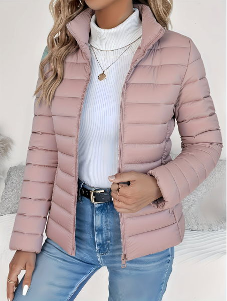 Noxira - Women's Lightweight Quilted Jacket Slim Fit Stand-Up Collar Spring