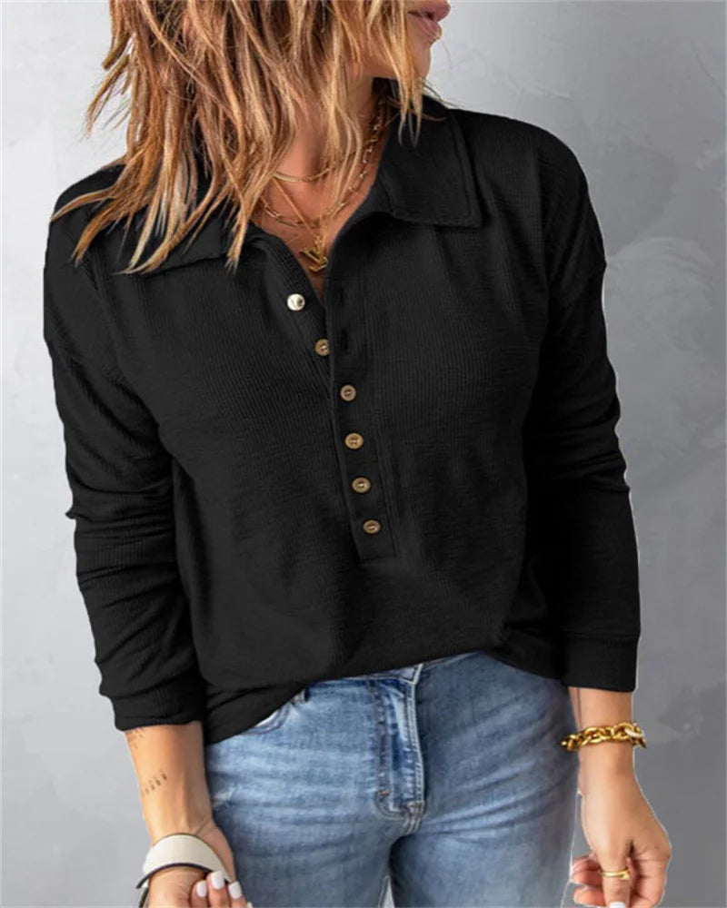 Marlene - Women's Comfortable Cotton V-Neck Shirt