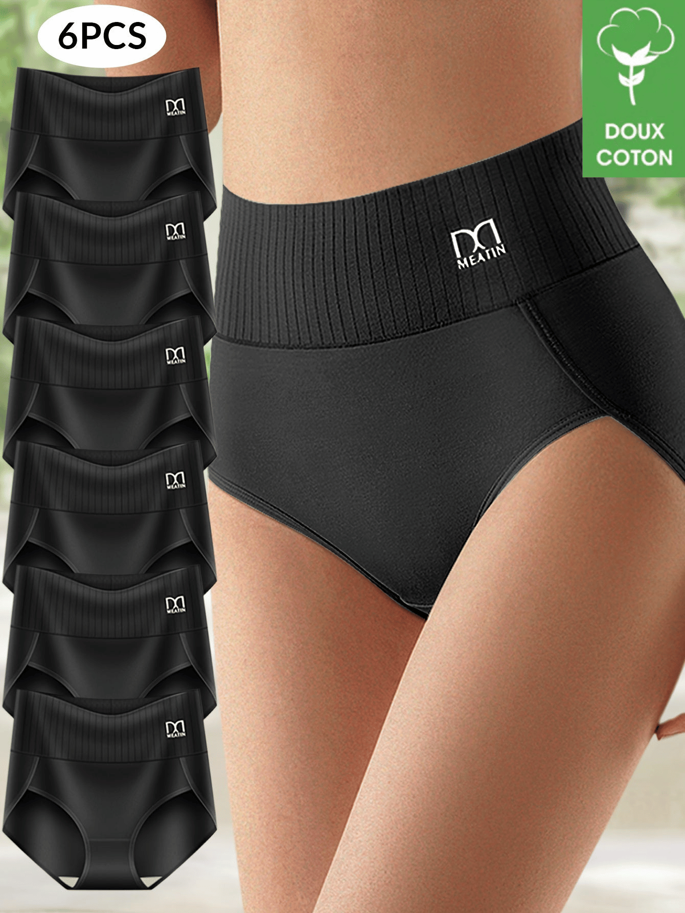 Kenza - Pack of 6 High Waist Shaping Panties - Flat Stomach Effect
