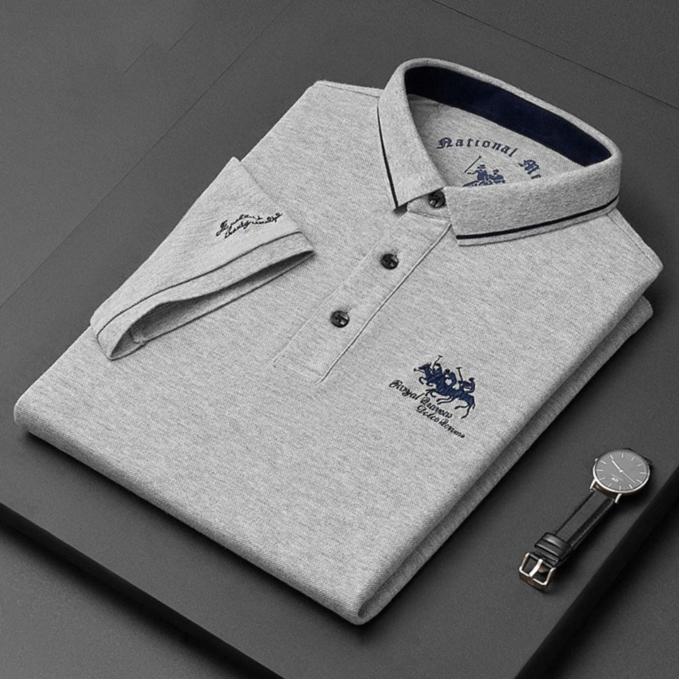 Evren - Polo homme brodé en polyester respirant