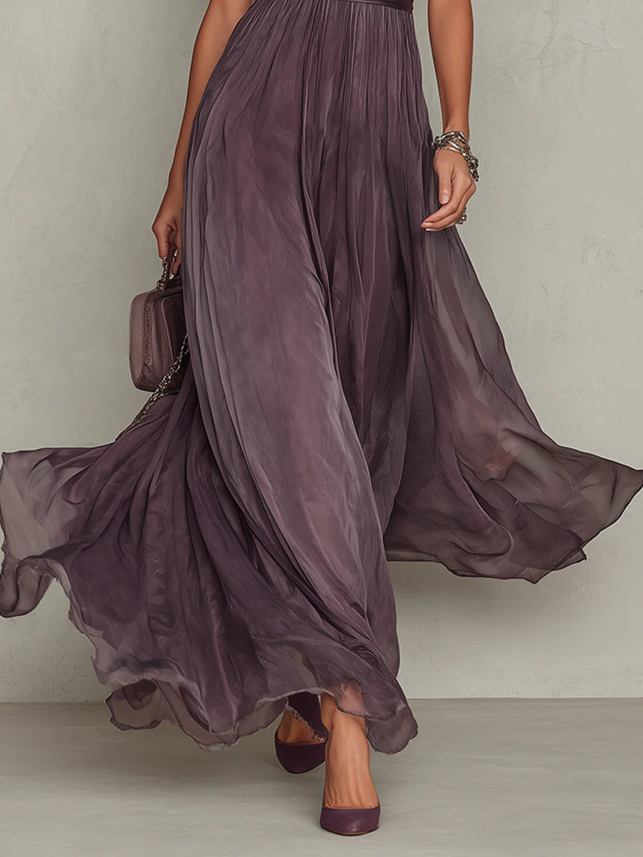 Lunvra - Elegant Flowy Retro Long Dress for Women for Evenings