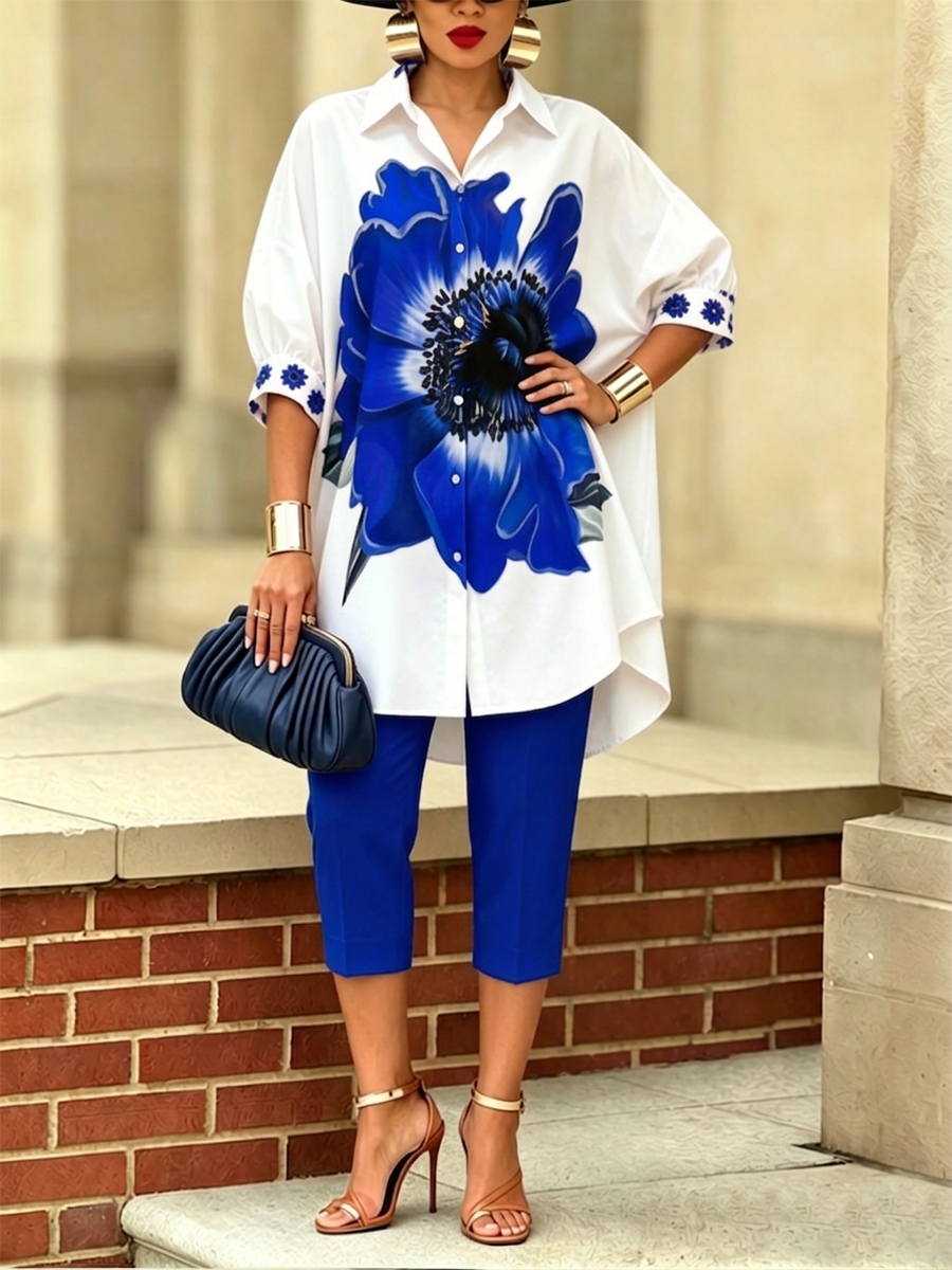 Jexira™ - Women's Floral Print Top with Loose Fit Pants