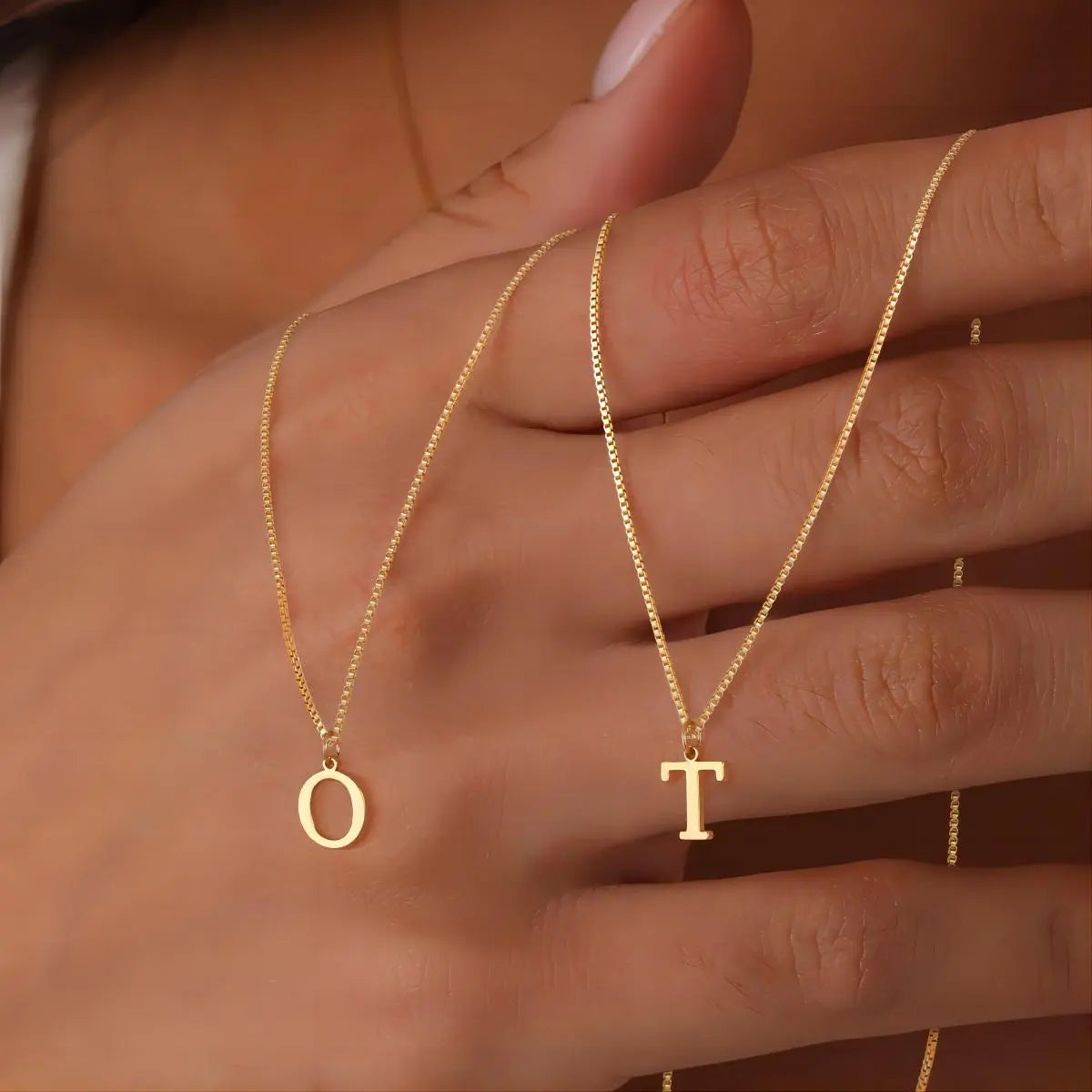 Necklace with initials of love letters