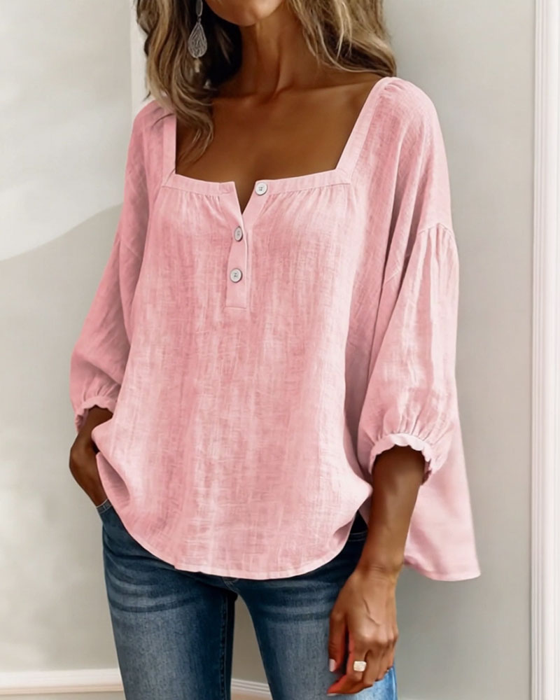 Glyressa - Elegant Women's Square Neck Blouse