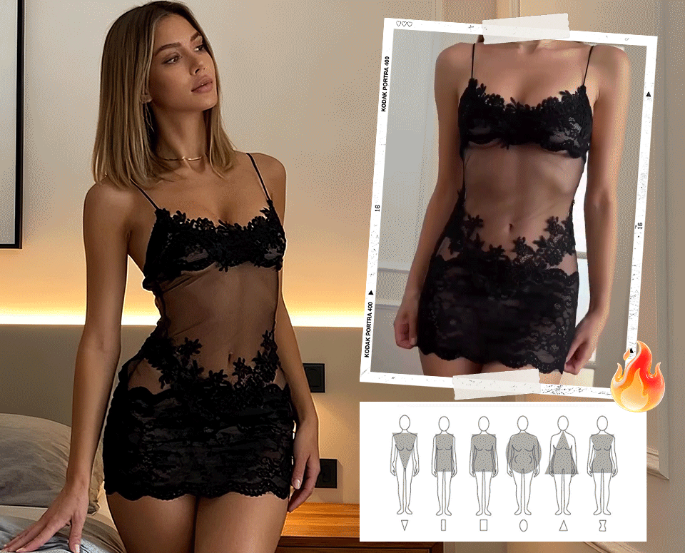 Lirielle - Midnight Lace Illusion Dress