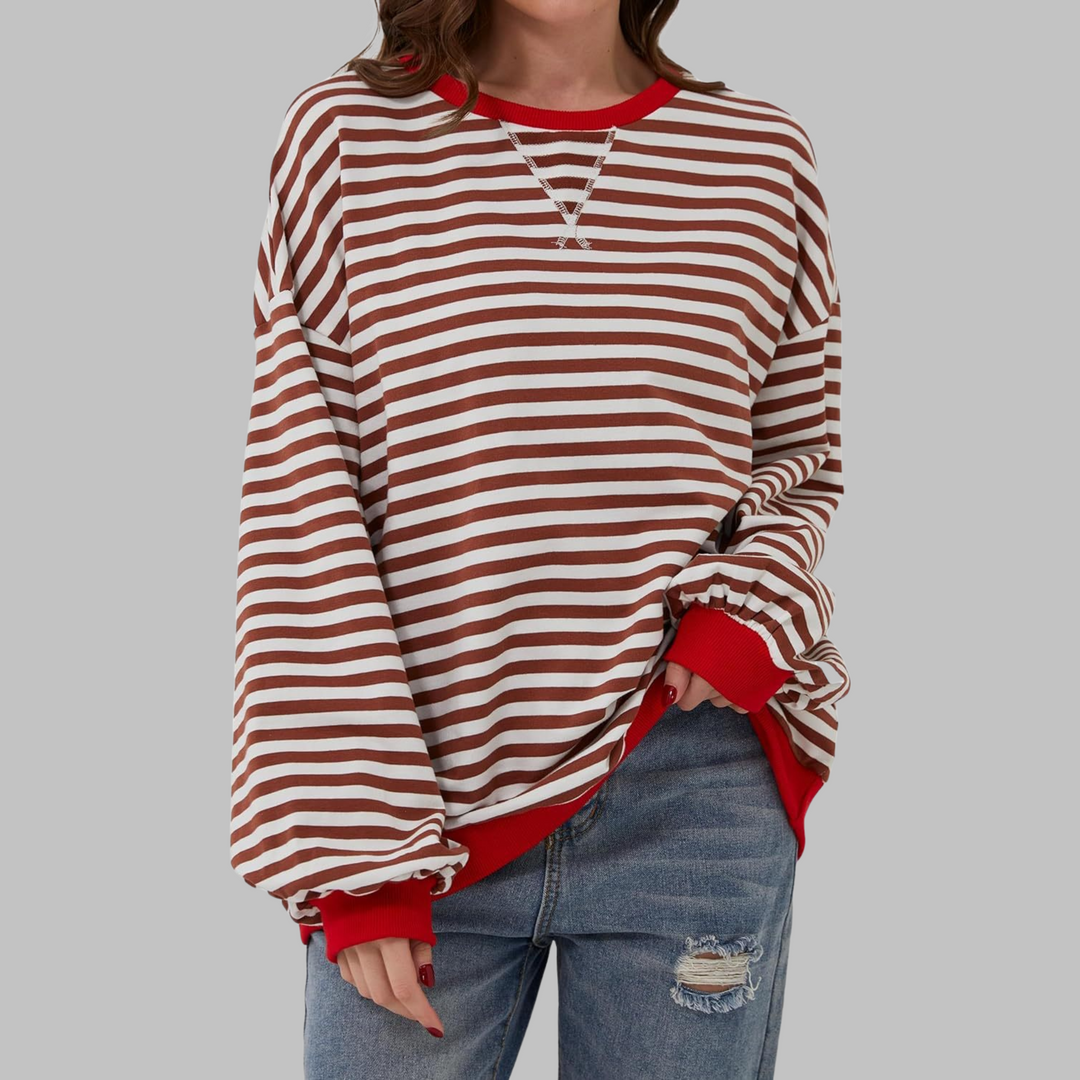 Helyria - Women's comfortable oversized striped casual winter sweater