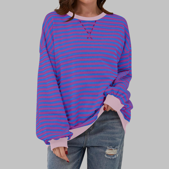Helyria - Women's comfortable oversized striped casual winter sweater