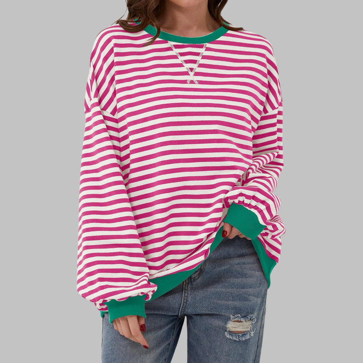 Helyria - Women's comfortable oversized striped casual winter sweater