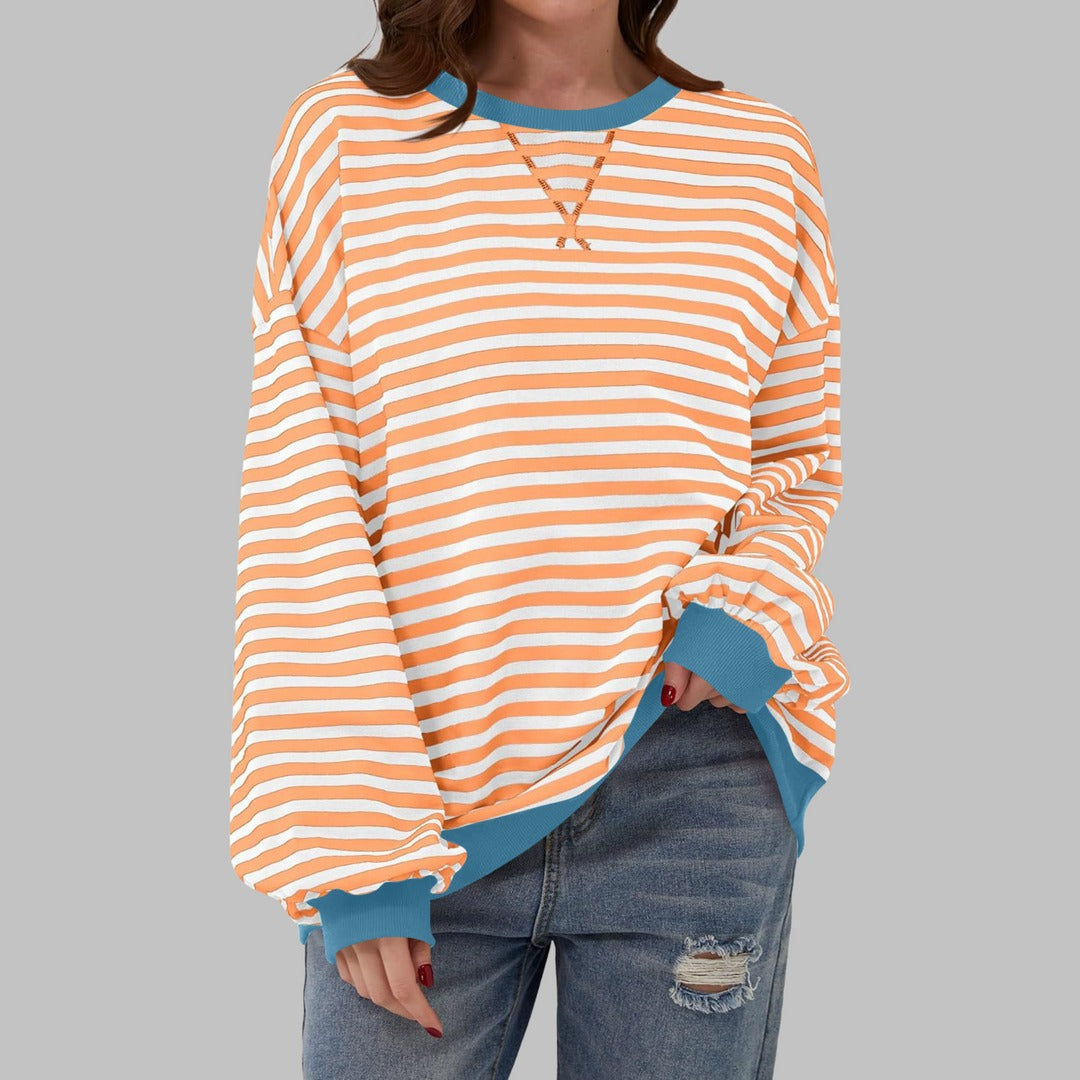 Helyria - Women's comfortable oversized striped casual winter sweater