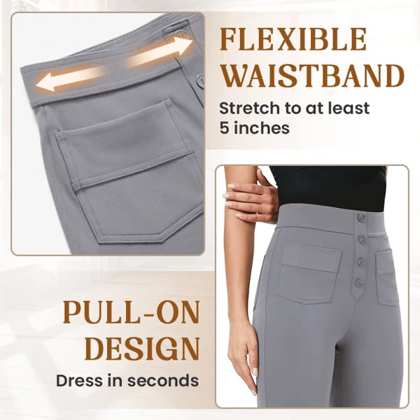 Nara - High Elasticity - High Waist Straight Leg Casual Pants