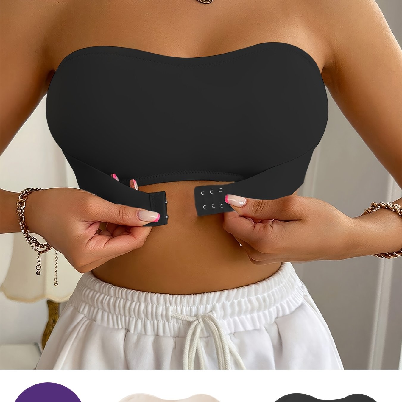 Saphira - 2-piece bandeau set without underwire or pads
