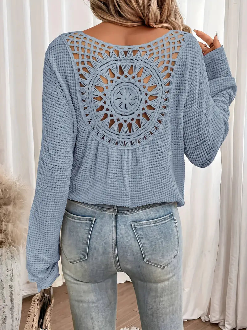 Belen - Elegant Ibiza style blouse with V-neck