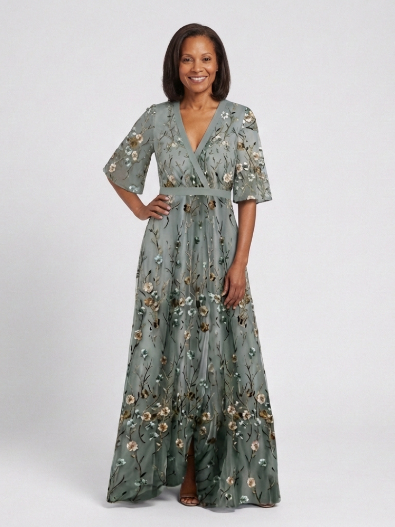 Elodie – Floral V-neck maxi dress