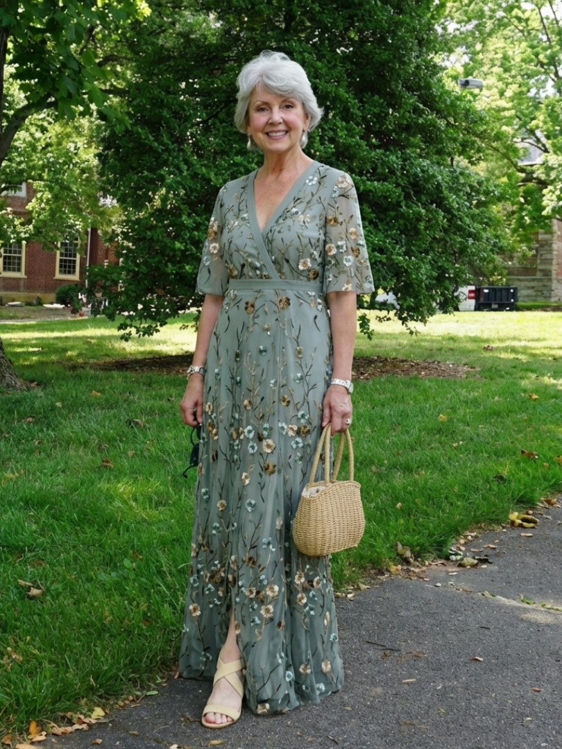 Elodie – Floral V-neck maxi dress