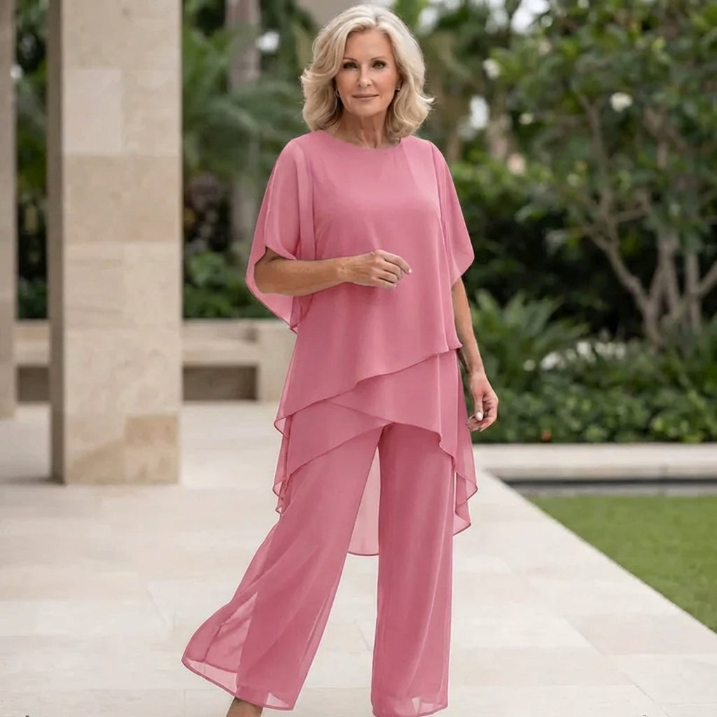 Eryndra - Elegant Women's Suit with Draped Palazzo Pants