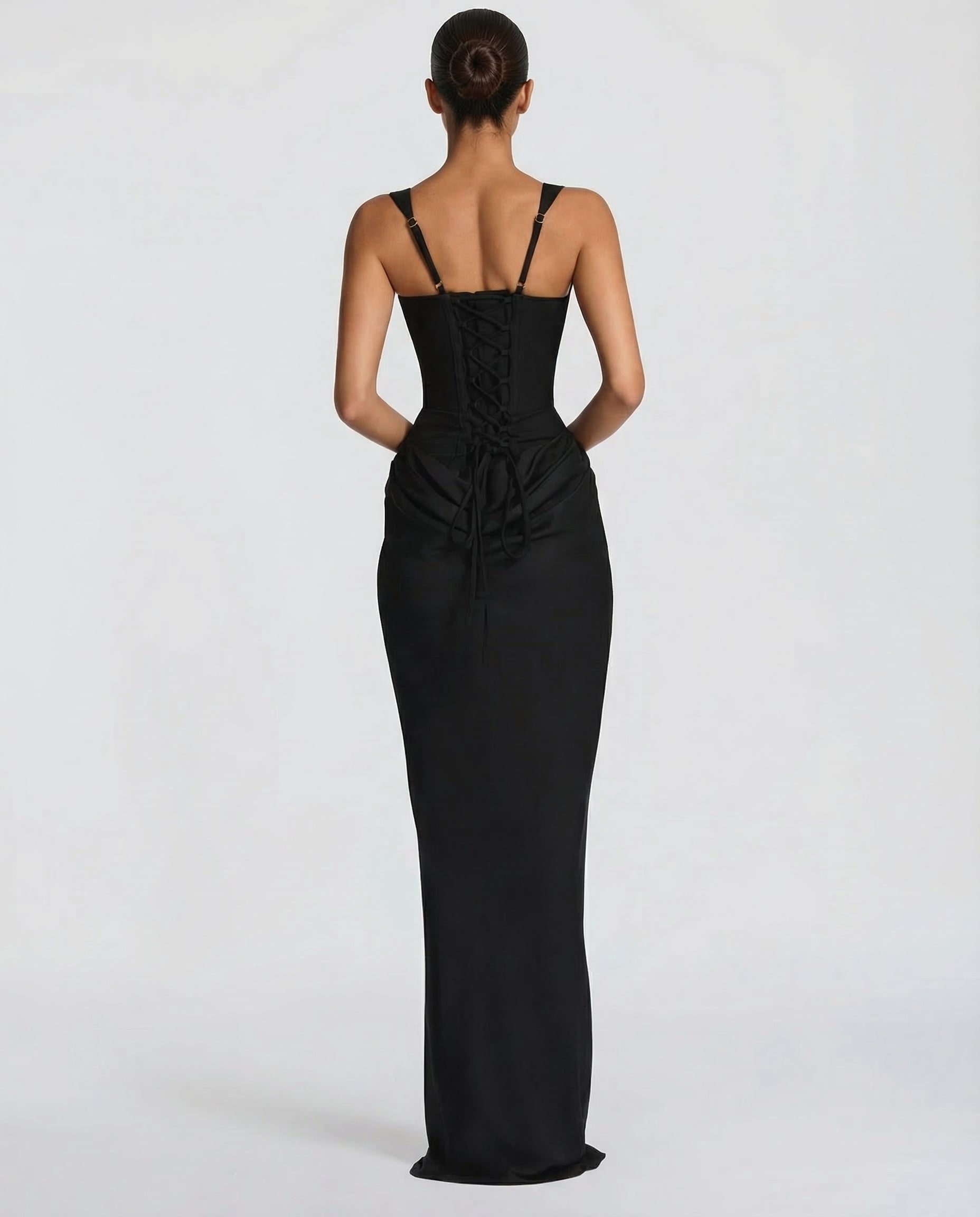 Elyndoria - Women's Elegant Satin Hourglass-Fit Maxi Dress