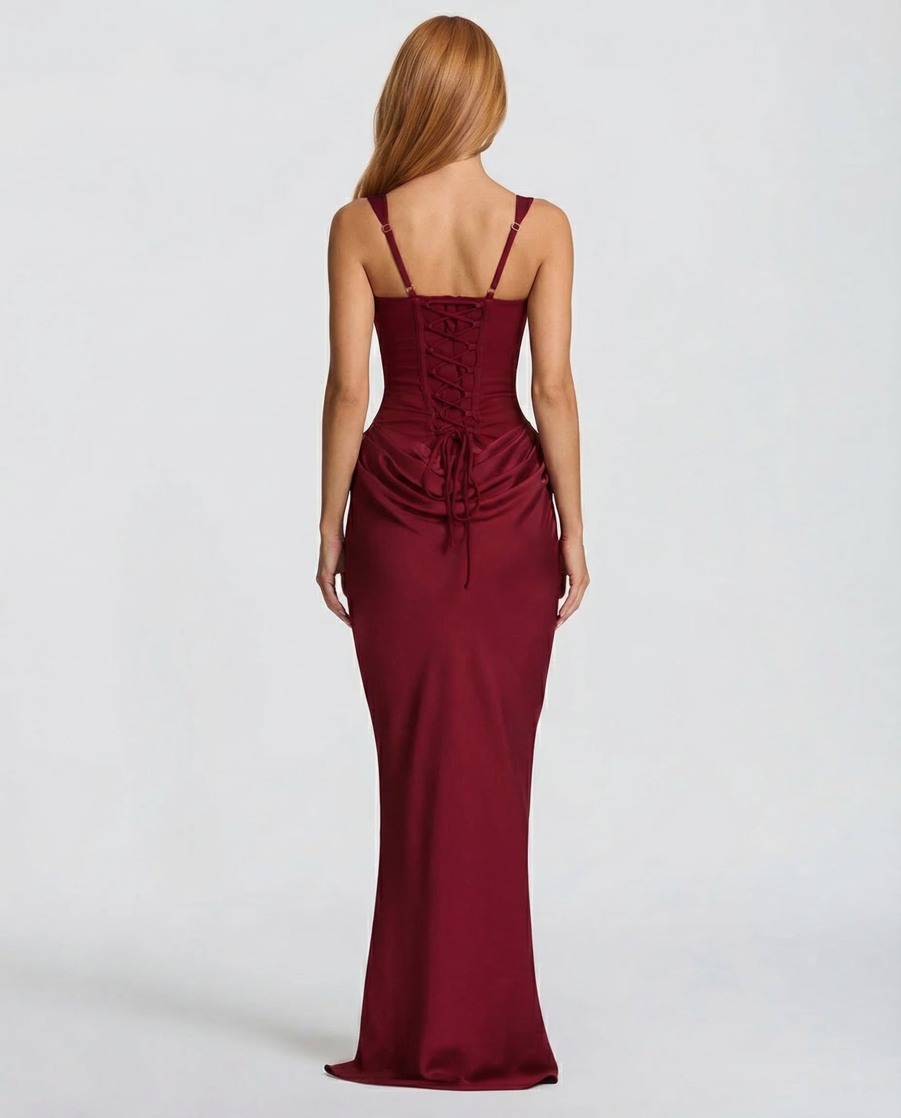 Elyndoria - Women's Elegant Satin Hourglass-Fit Maxi Dress