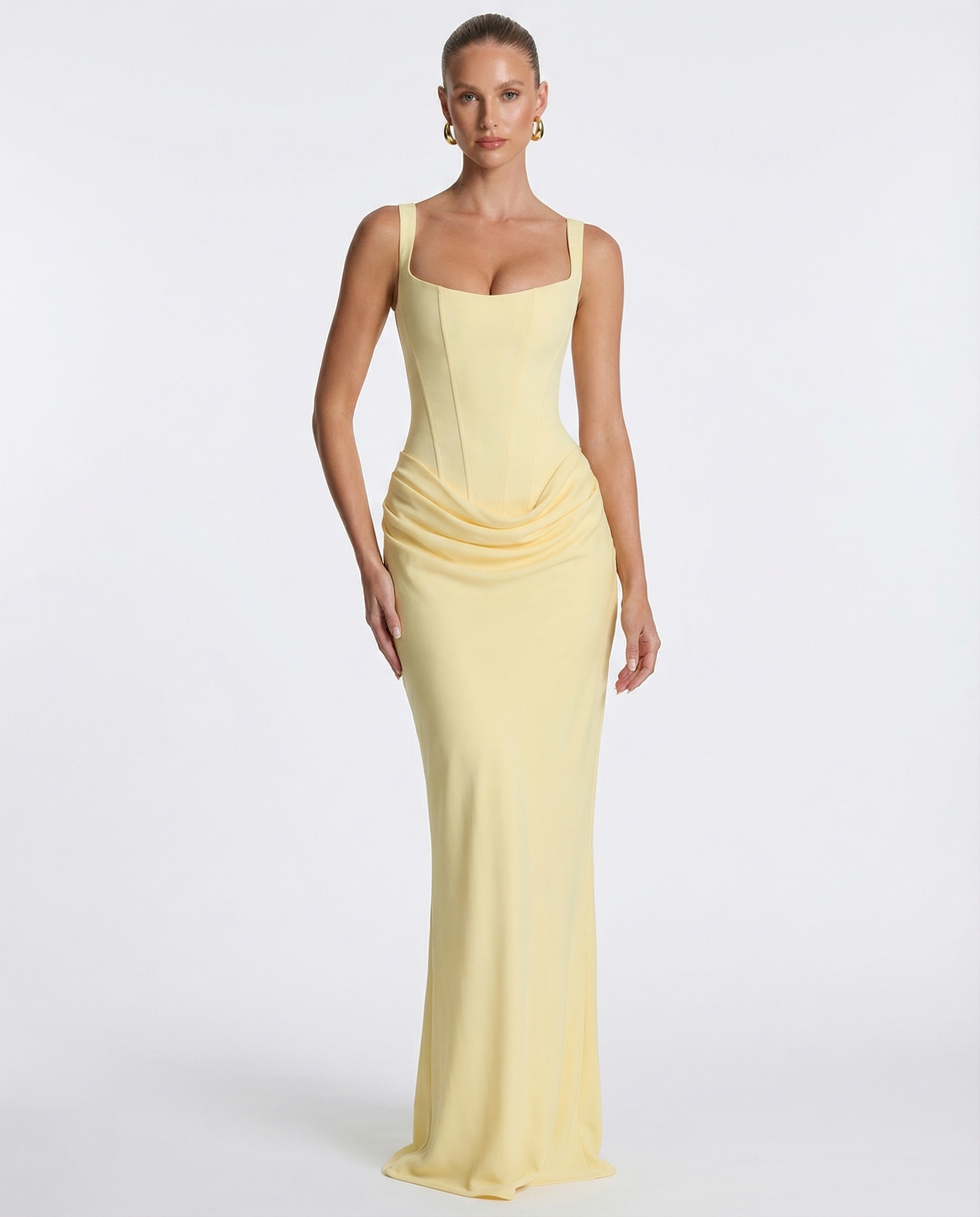 Elyndoria - Women's Elegant Satin Hourglass-Fit Maxi Dress