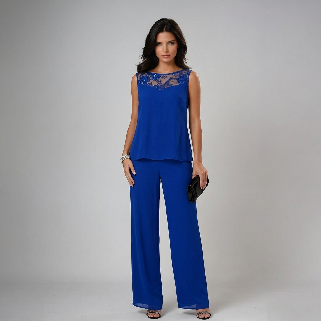 Ixalisse - Elegant three-piece flowy and refined women's pant set