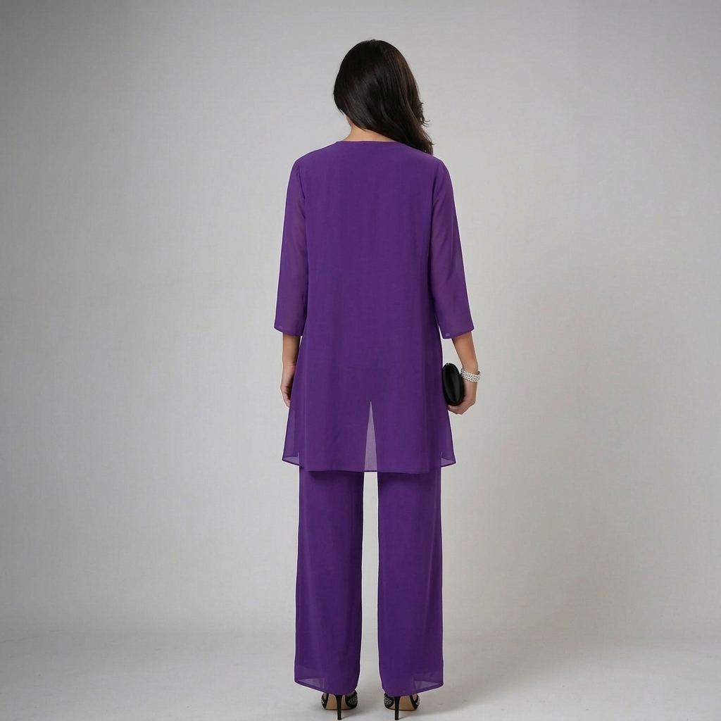 Ixalisse - Elegant three-piece flowy and refined women's pant set