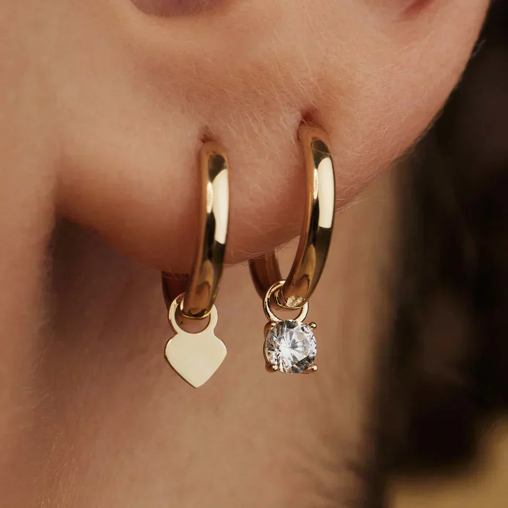 Moon Tears Hoop Earrings with Stones