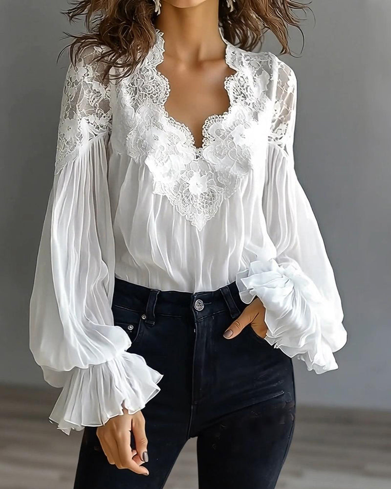 Ilvara - Women's Elegant Lace Blouse