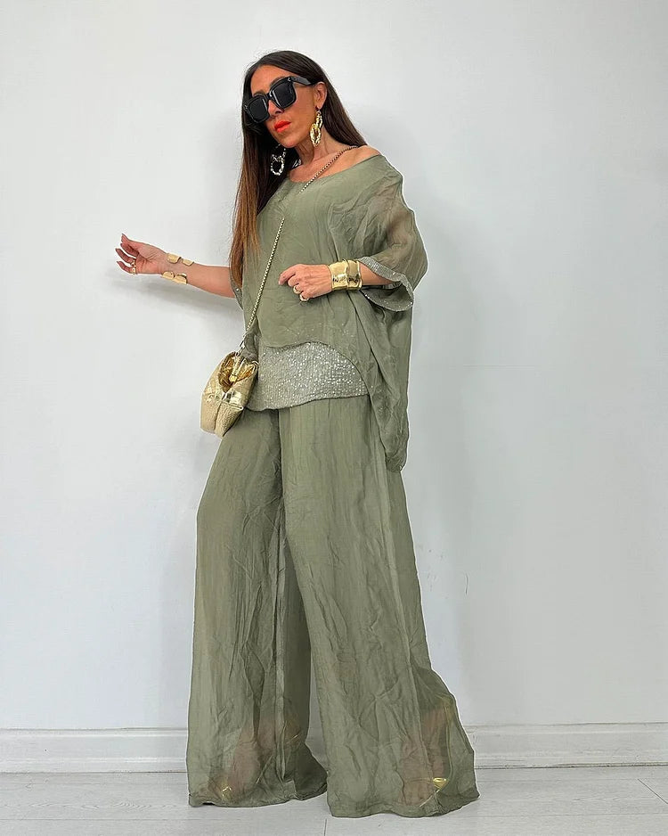 Aurélie - Chic Two-Piece Summer Set - Flowing Elegance and Lightweight Comfort