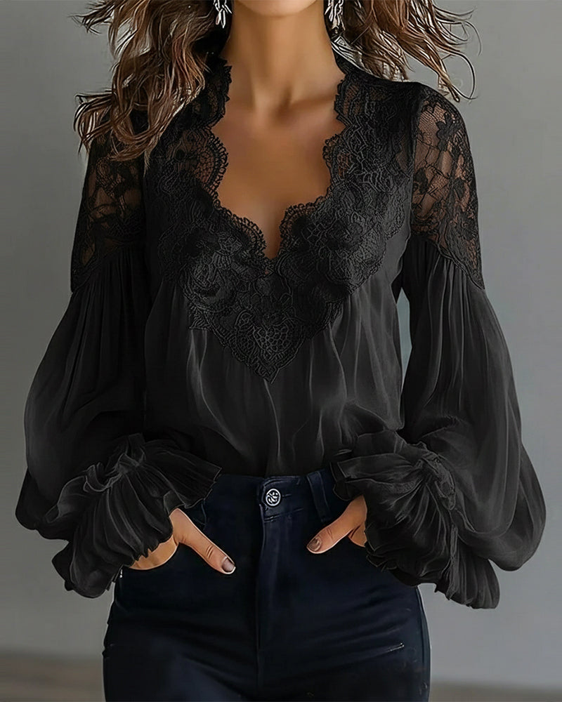Ilvara - Women's Elegant Lace Blouse