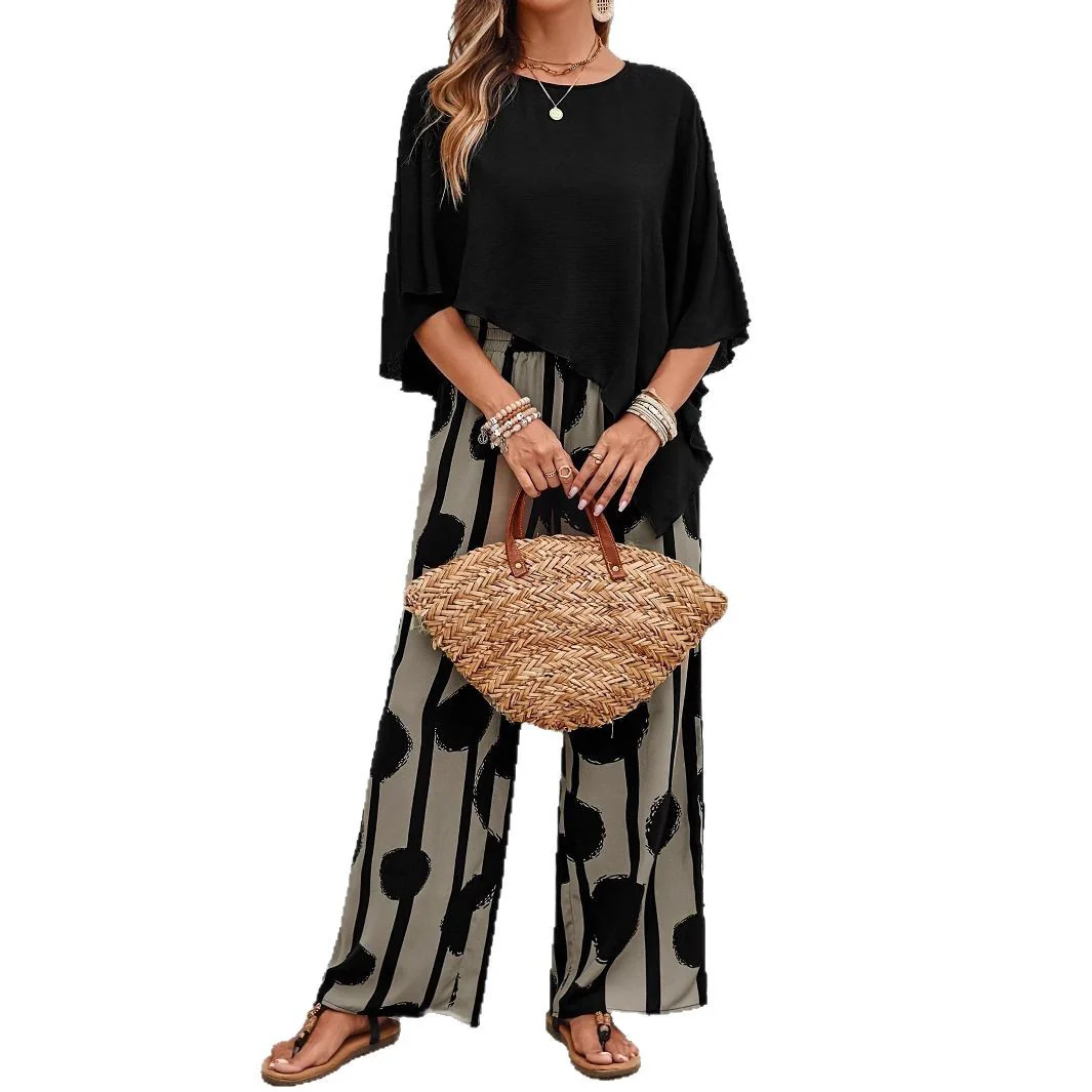 Mireth - Elegant Two-Piece Artistic Print Modern Women's Set