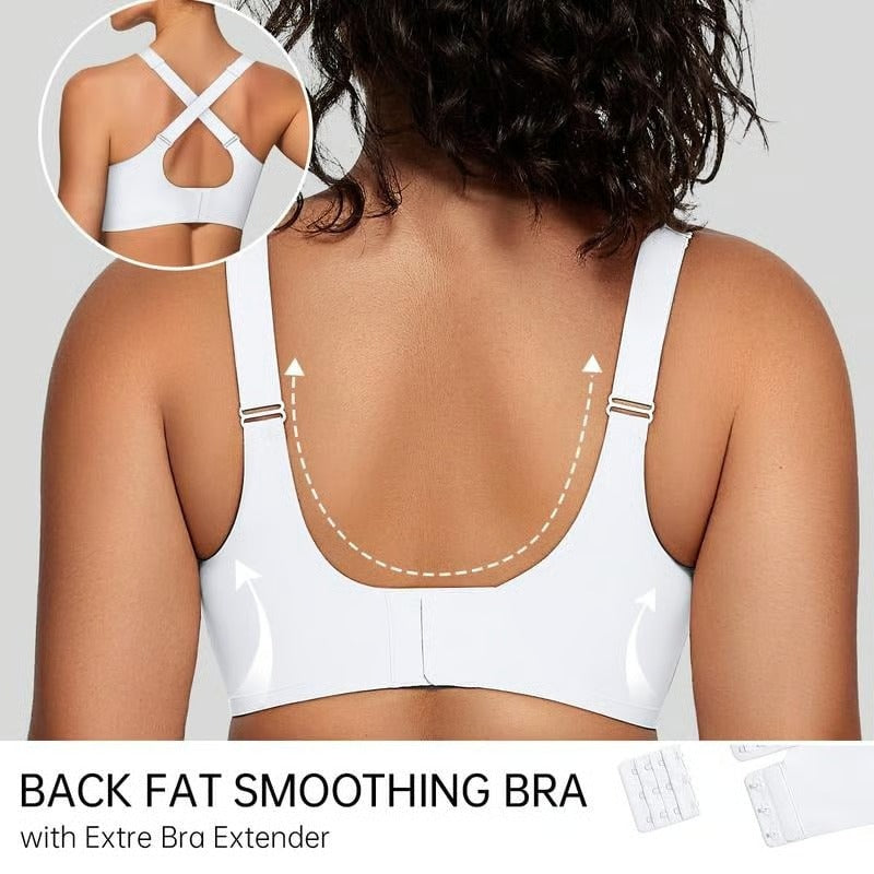Kaelina Women's Crisscross V-Neck Wireless Mesh Bra