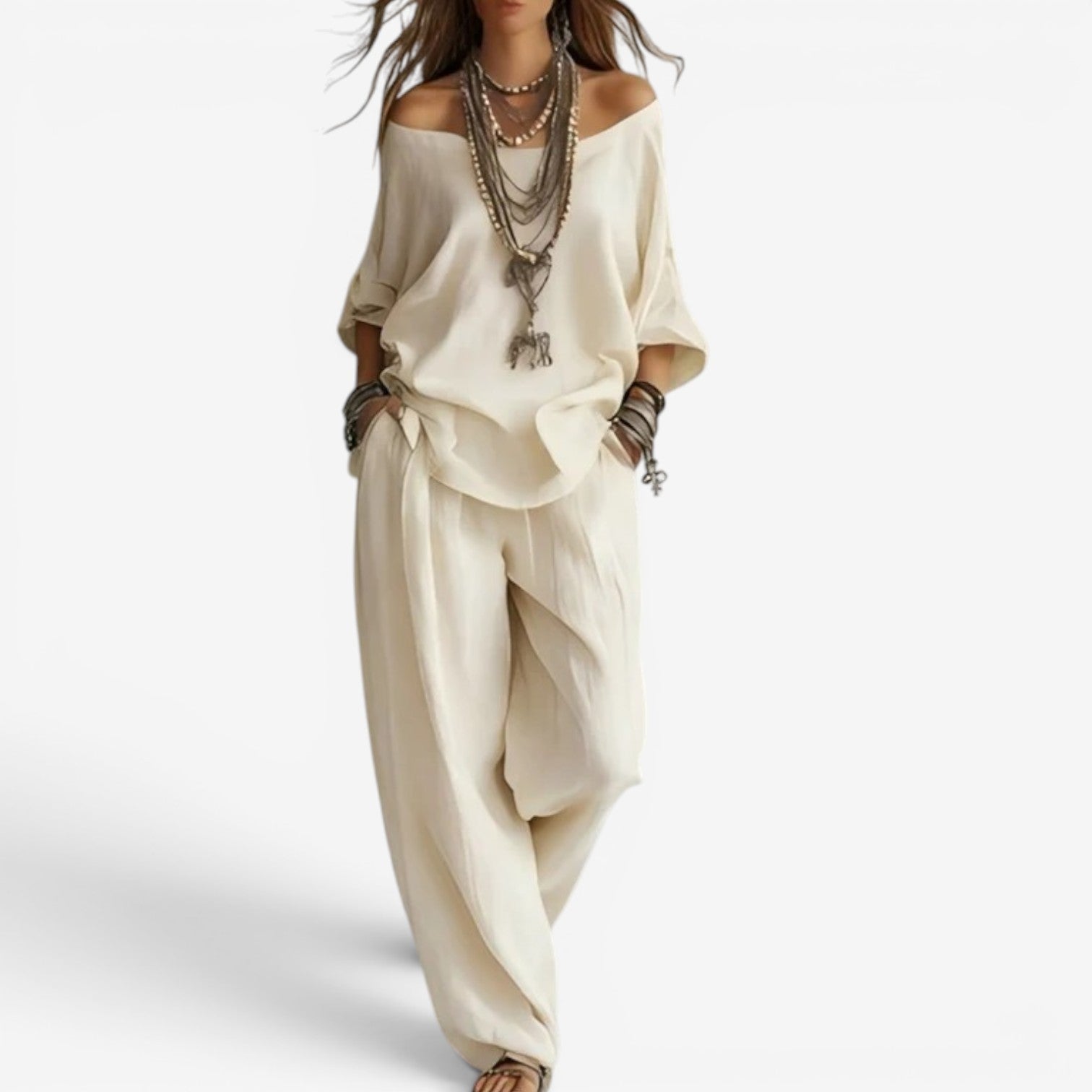 Ozelith - Women's fluid bohemian chic casual style set