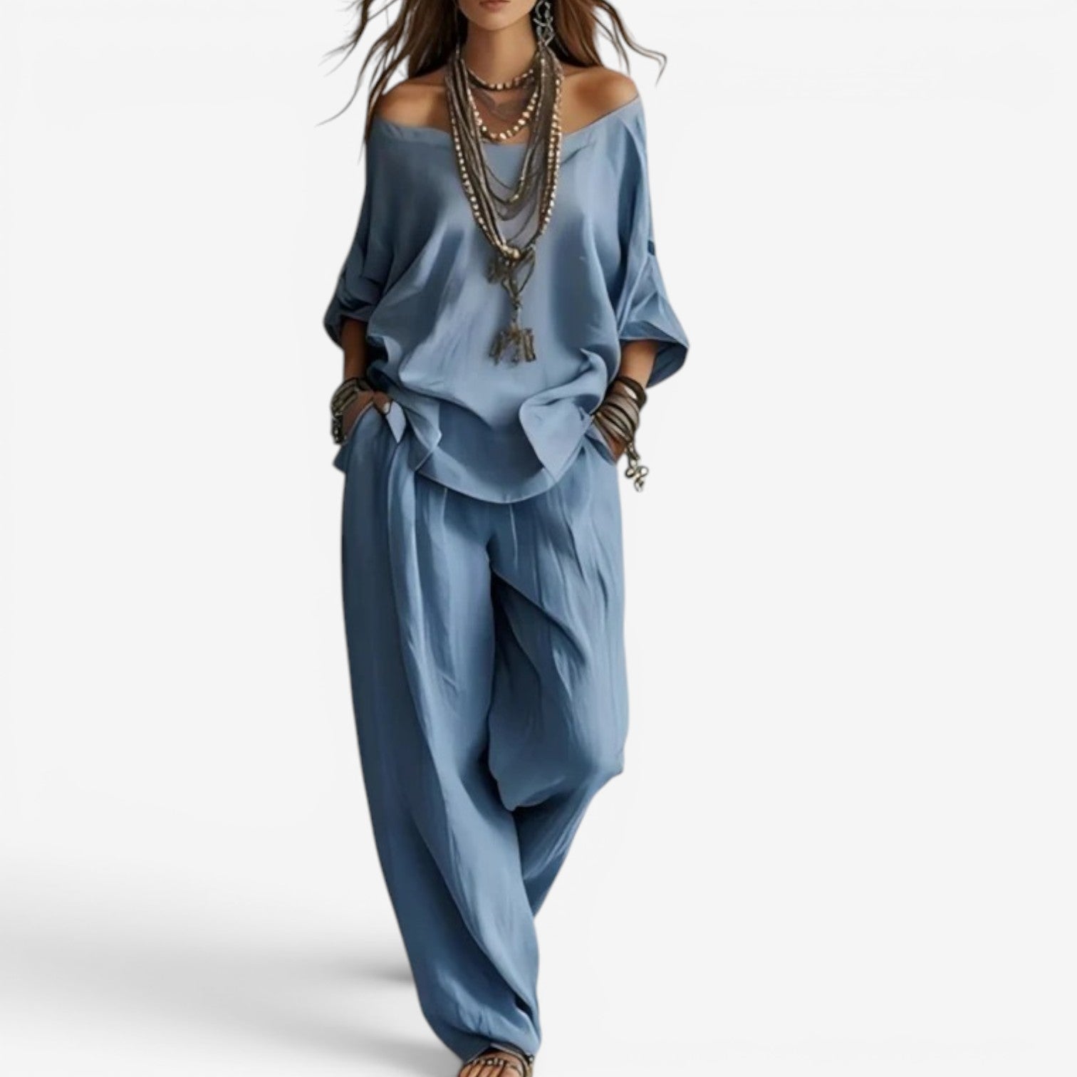 Ozelith - Women's fluid bohemian chic casual style set