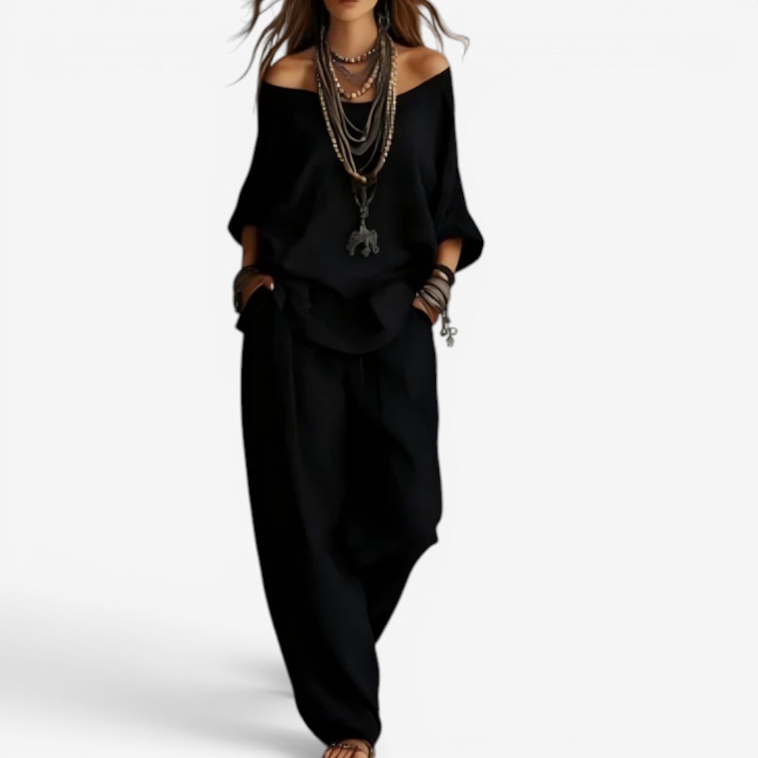 Ozelith - Women's fluid bohemian chic casual style set