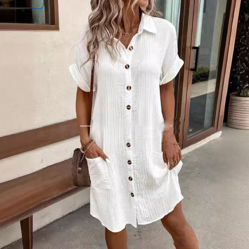 Nerina - Casual Button-Up Shirt Dress