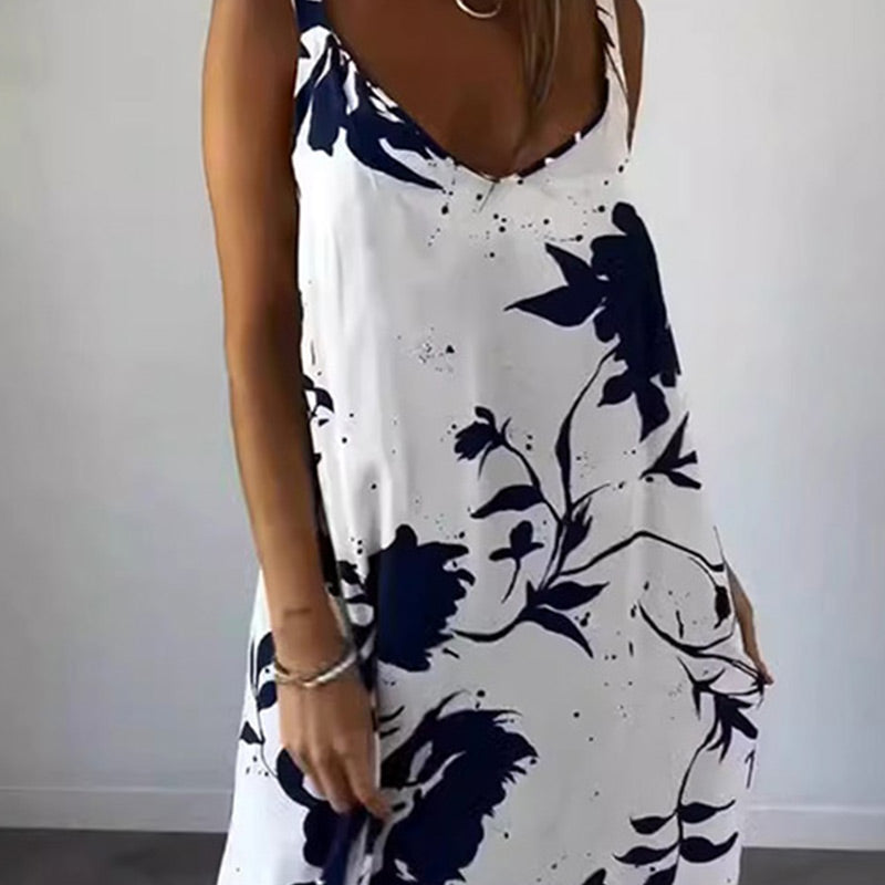 Celestia - Women's Sleeveless Floral Cotton Summer Dress