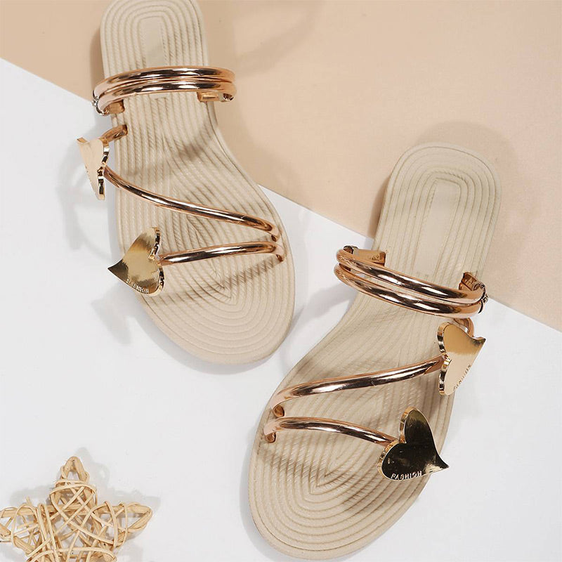 Isaline - Heart-Shaped Open Toe Flat Orthopedic Sandals