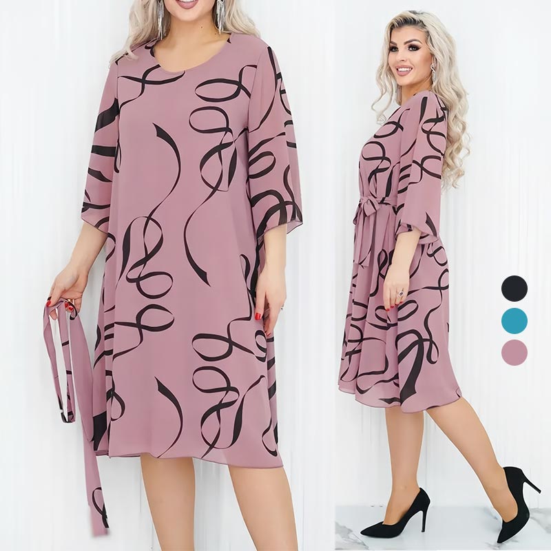 Blandine - Elegant Midi Dress with Ruffled Sleeves