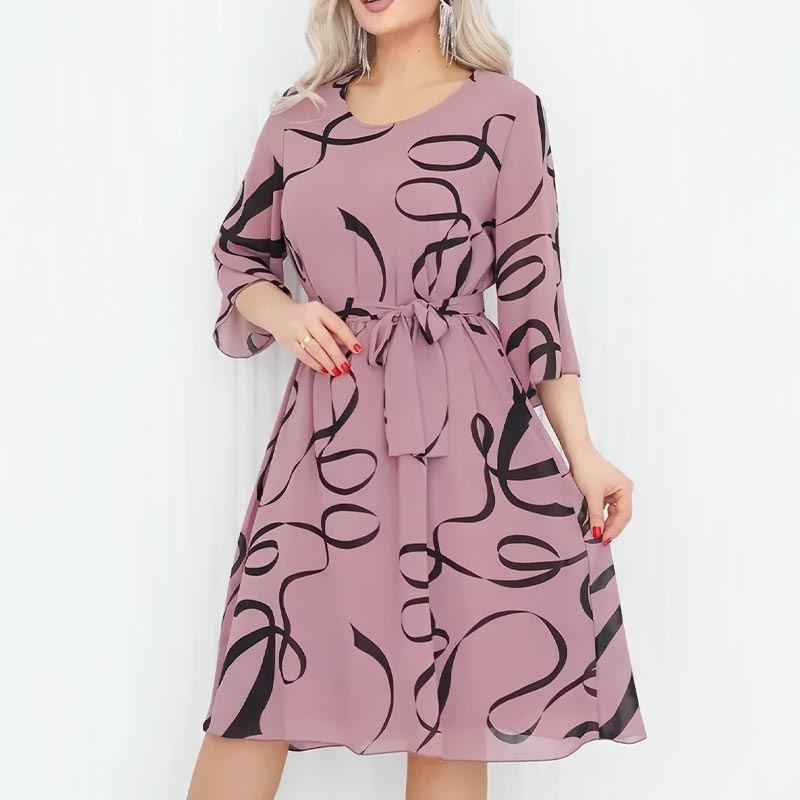 Blandine - Elegant Midi Dress with Ruffled Sleeves