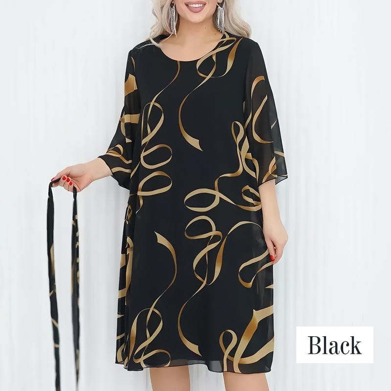 Blandine - Elegant Midi Dress with Ruffled Sleeves