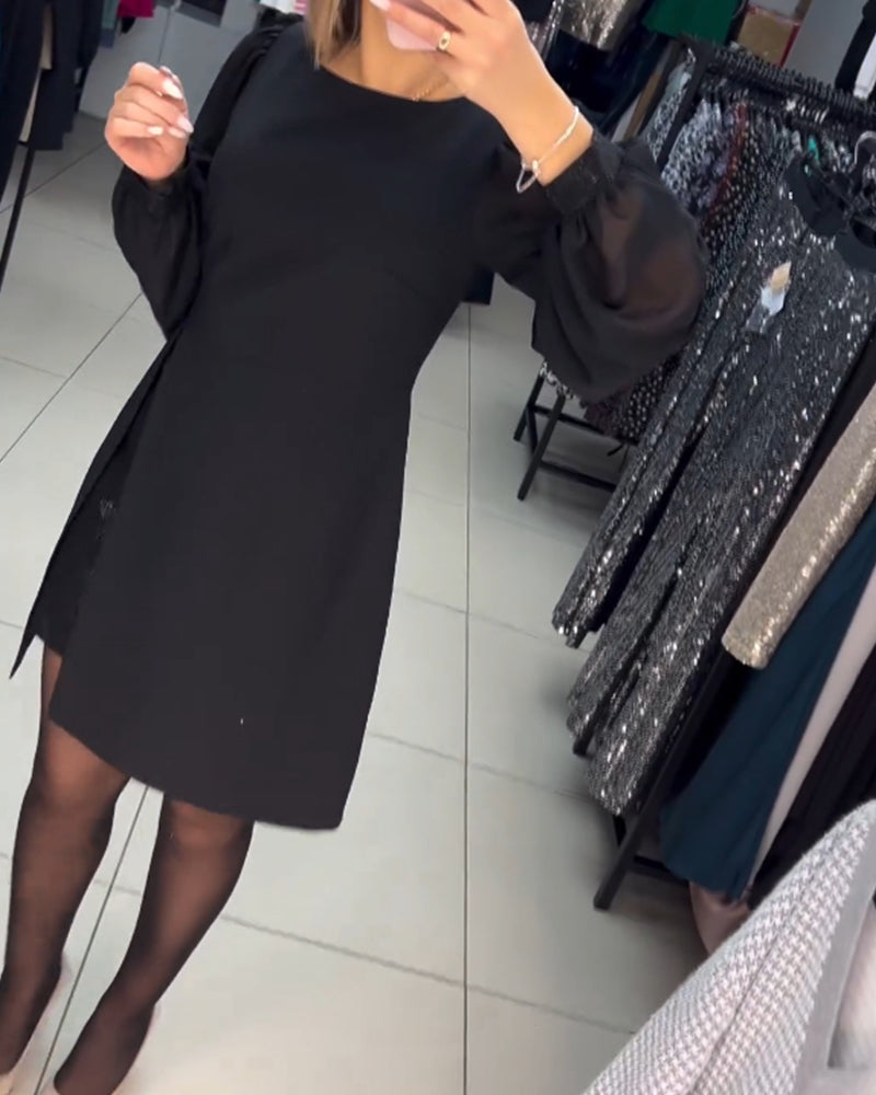 Carine - Elegant two-piece midi dress with high slit
