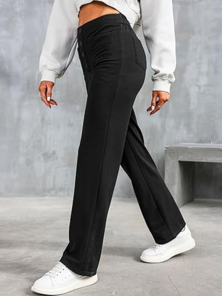 Nara - High Elasticity - High Waist Straight Leg Casual Pants