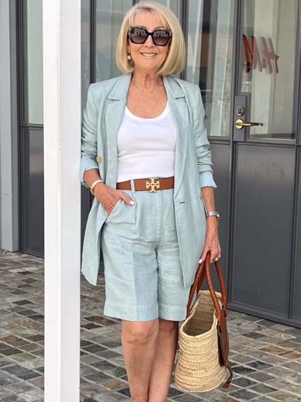 Bianca - Chic Set with Floral Jacket and Shorts