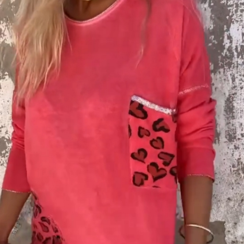 Joyce - Women's Round Neck Long Sleeve Loose Top