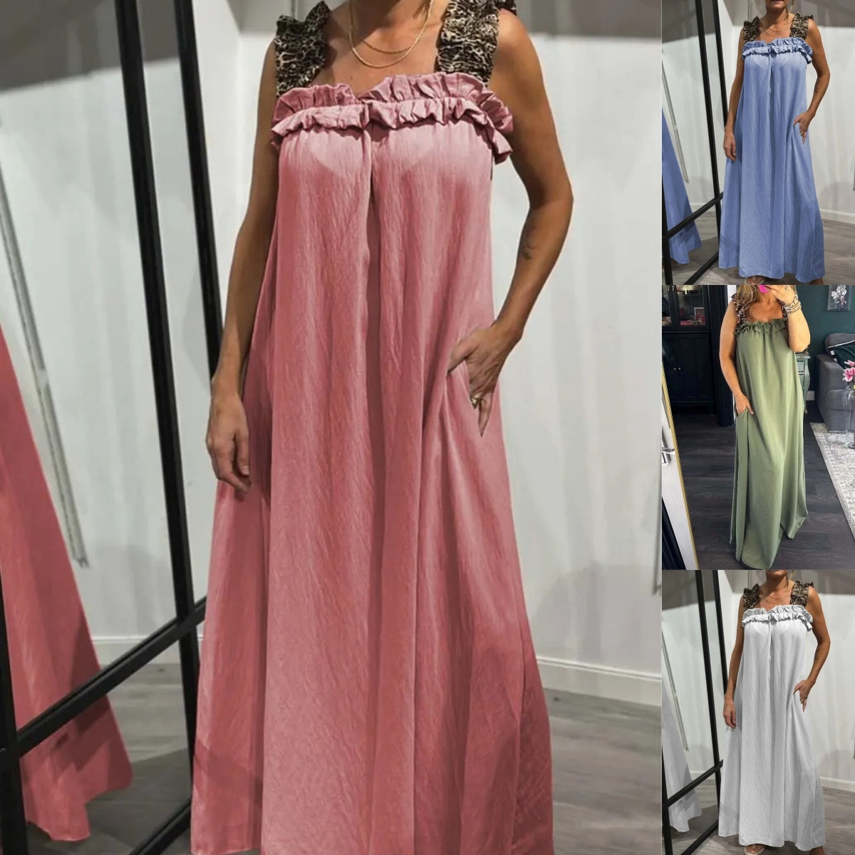 Pascaline - Sleeveless Casual Dress with Pockets