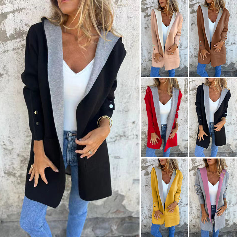 Poppy - Color Block Hooded Coat