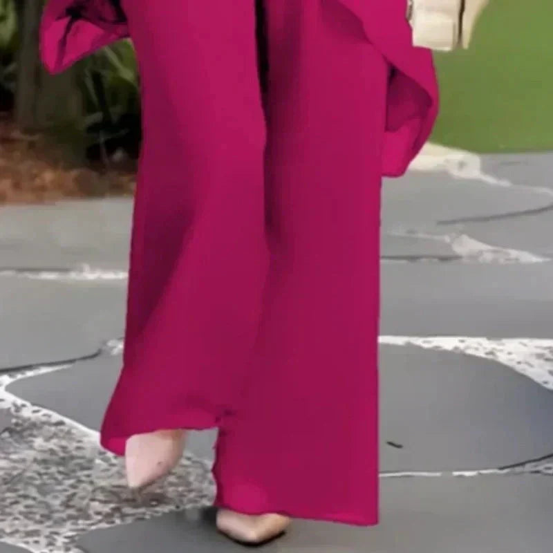 Eryndra - Elegant Women's Suit with Draped Palazzo Pants