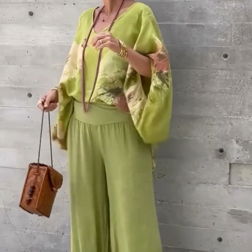Régine - 2 Piece Loose Printed Chiffon Set