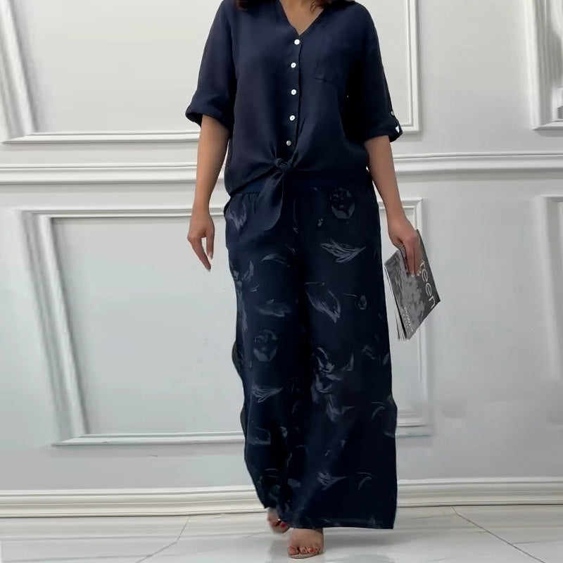 Penelope - Two-Piece Cardigan and High-Waisted Pants Set