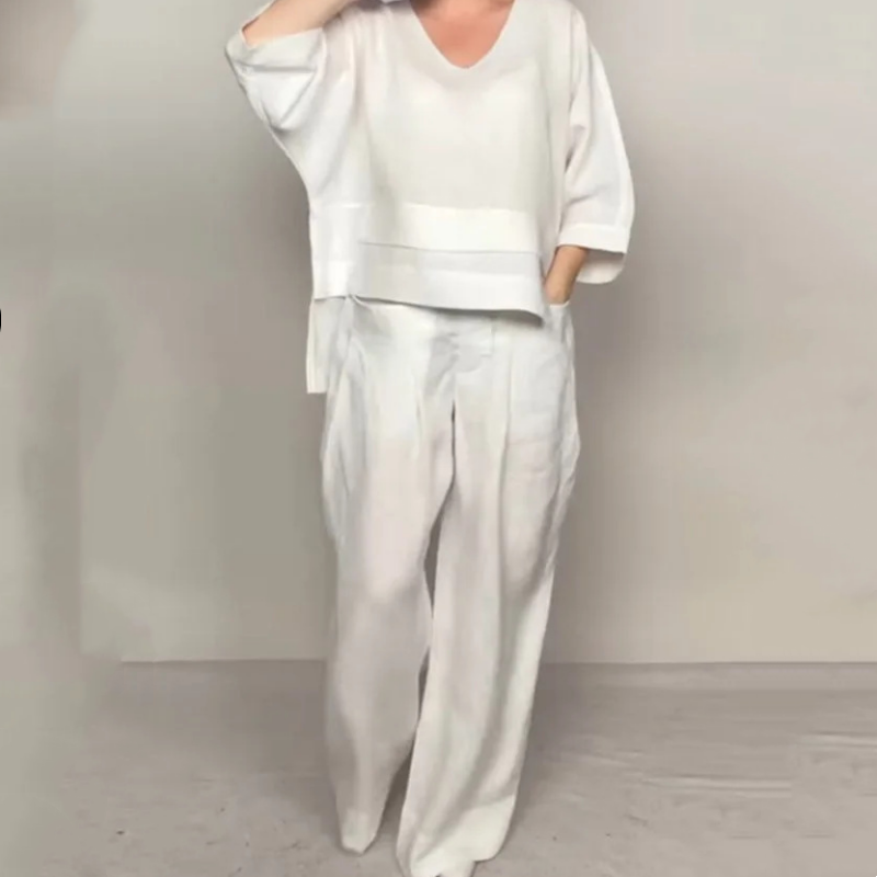 Ilyara - Women's Casual Cotton Linen Set