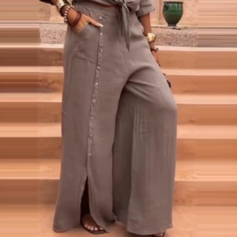 Jorellea - Elegant Flowy Cotton and Linen Solid Color Set